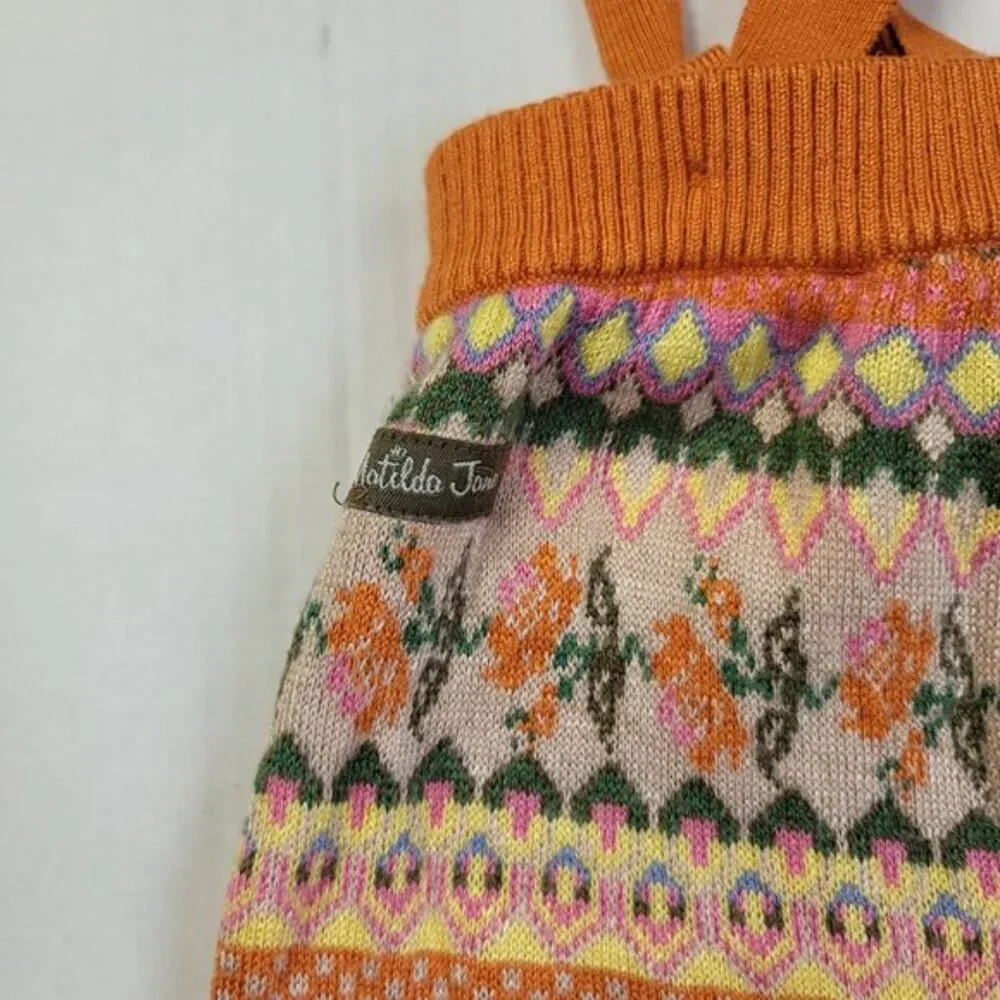 Matilda Jane Pumpkin Pie Romper Girls Size 6-12M Fall Knit One Piece
